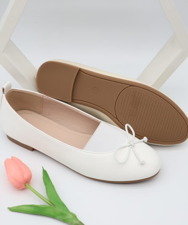 Women's Comfortable Soft Leather Bow Ballet Flats & Pearl Strap Shoes - Model 668 Model 668