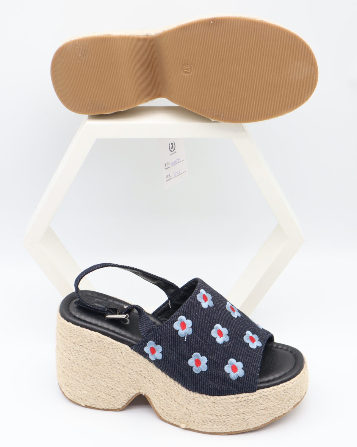 Women's Floral Embroidered Espadrille Wedge Platform Sandals - Model MHX911 Model MHX911