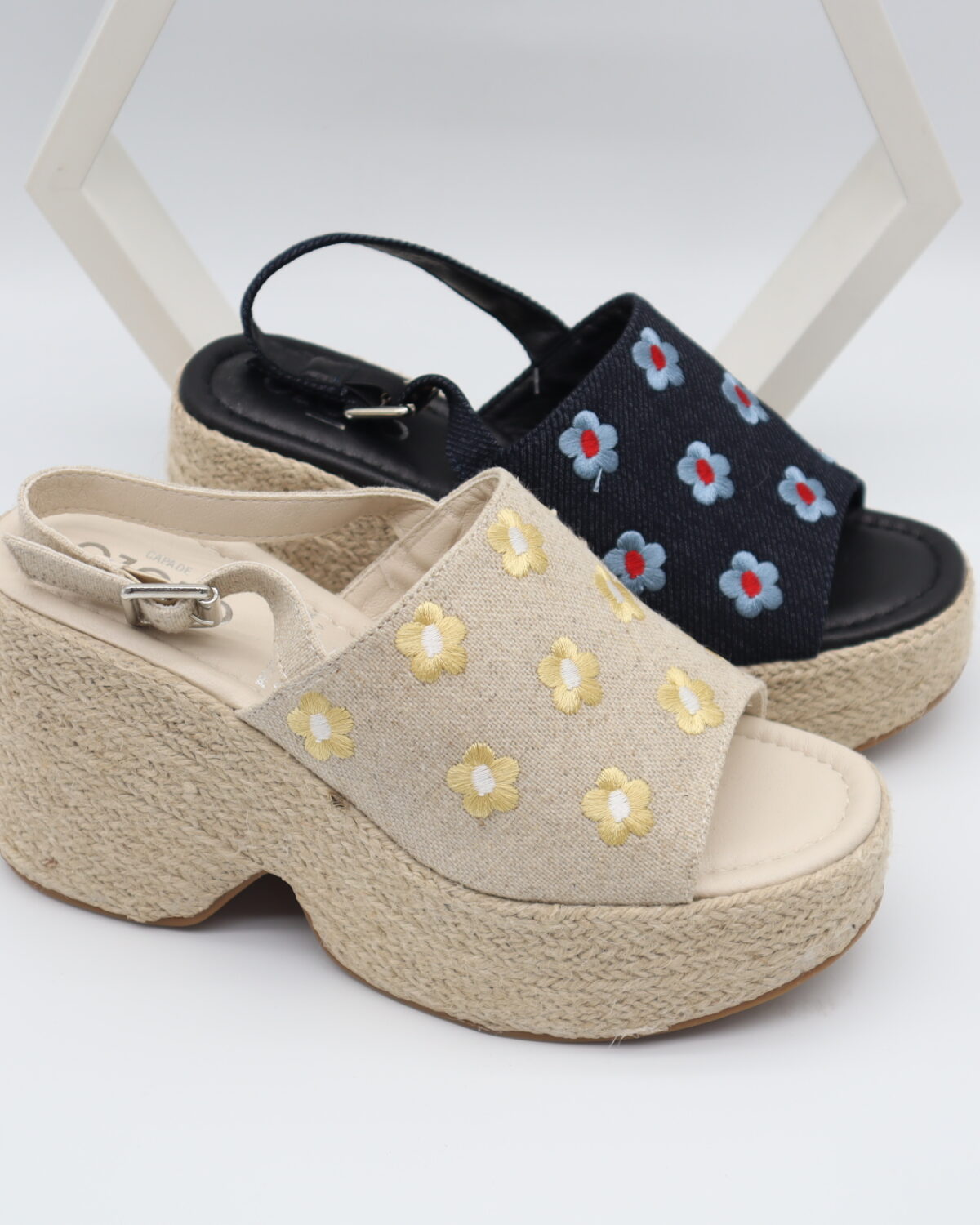 Women's Floral Embroidered Espadrille Wedge Platform Sandals - Model MHX911 Model MHX911