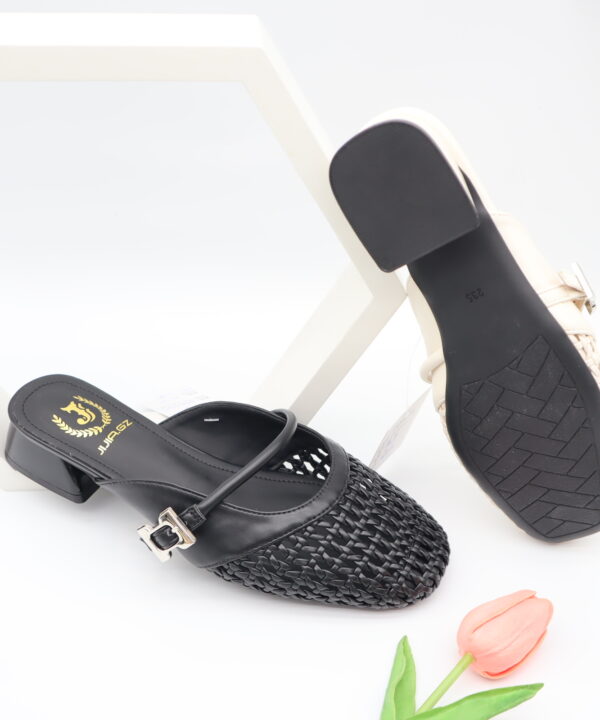 Women's Woven Mary Jane Low Block Heel Mules & Sandals - Model MY902 Model MY902
