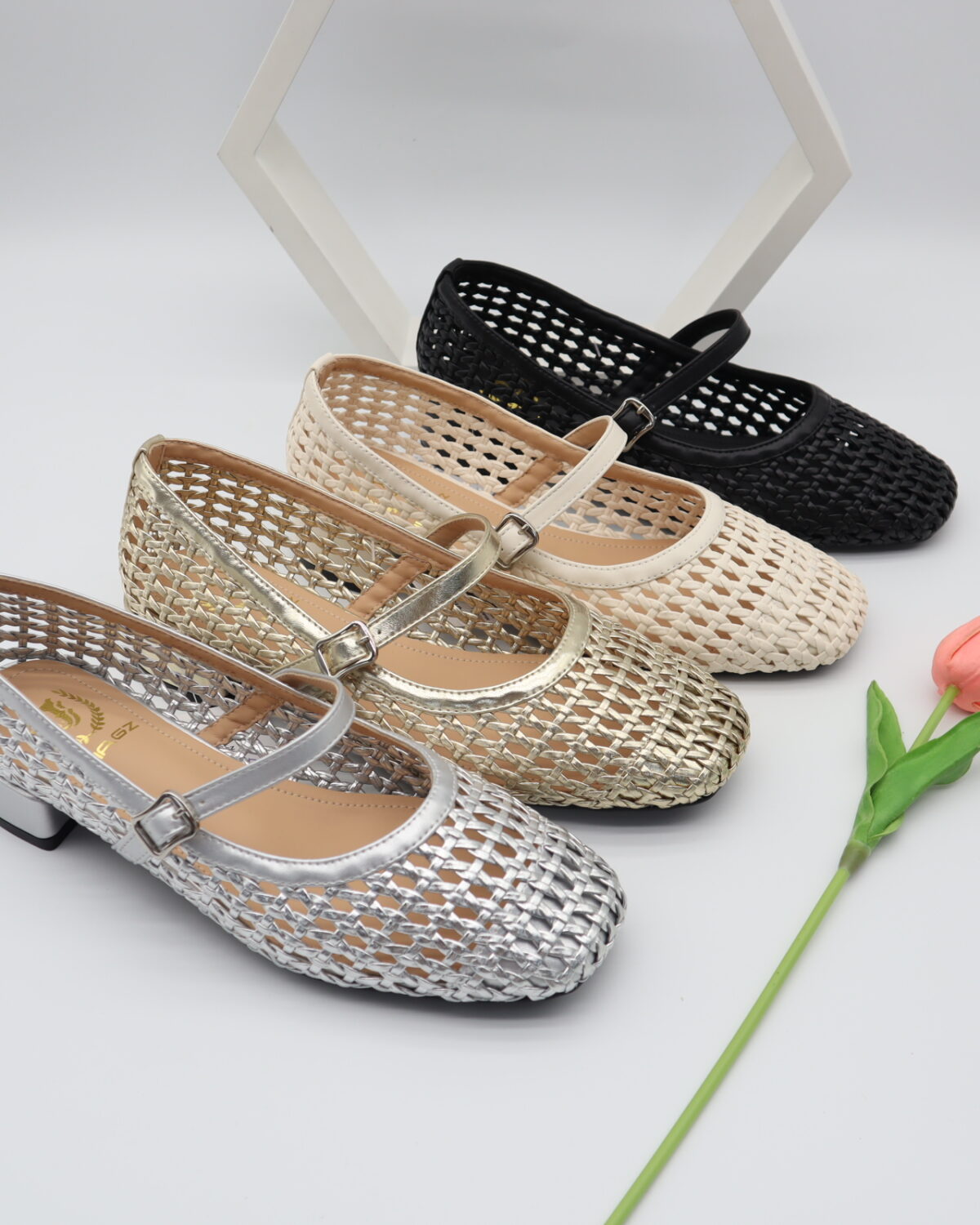 Women's Woven Mary Jane Low Block Heel Mules & Sandals - Model MY902 Model MY902