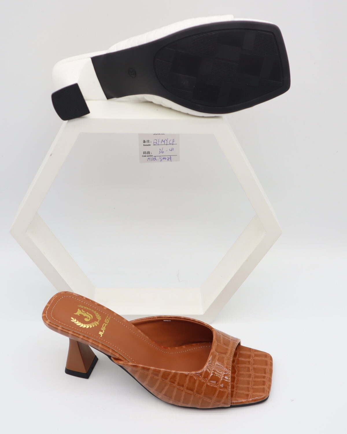 Women's Chic Square Toe Block Heel Mules & Sandals - Model MY904 Model MY904