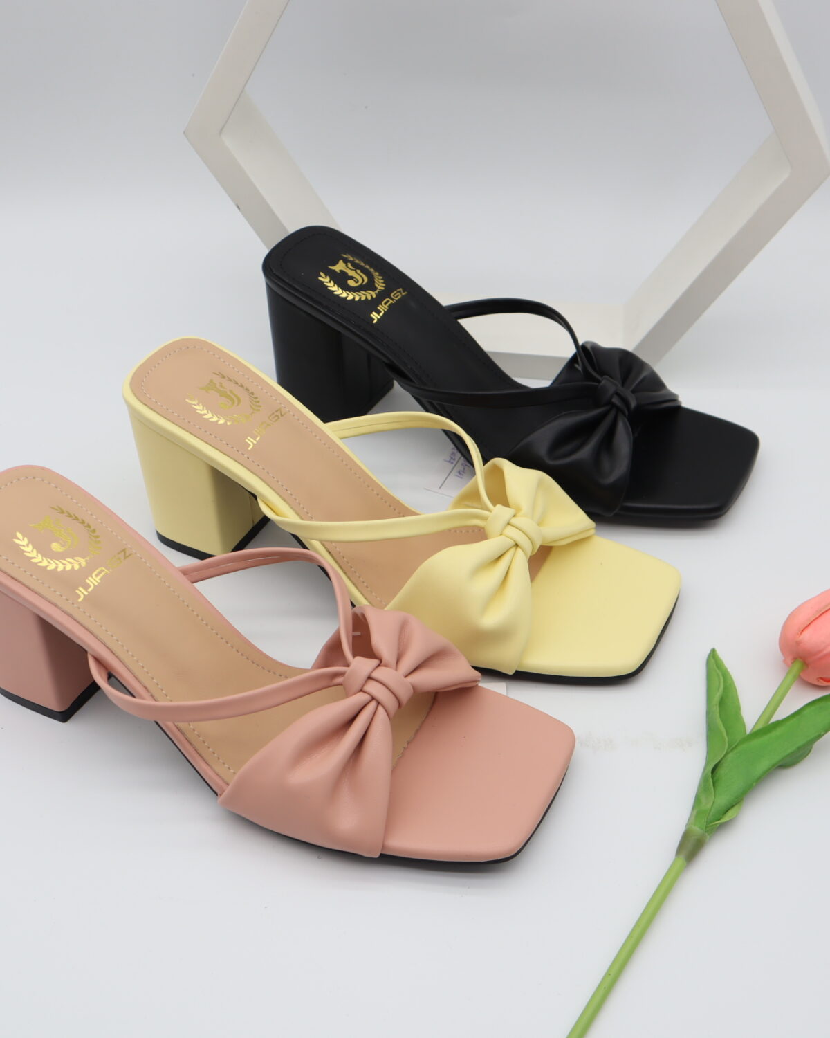 Women's Square Toe Block Heel Mules & Open Toe Sandals - Model MY905 Model MY905