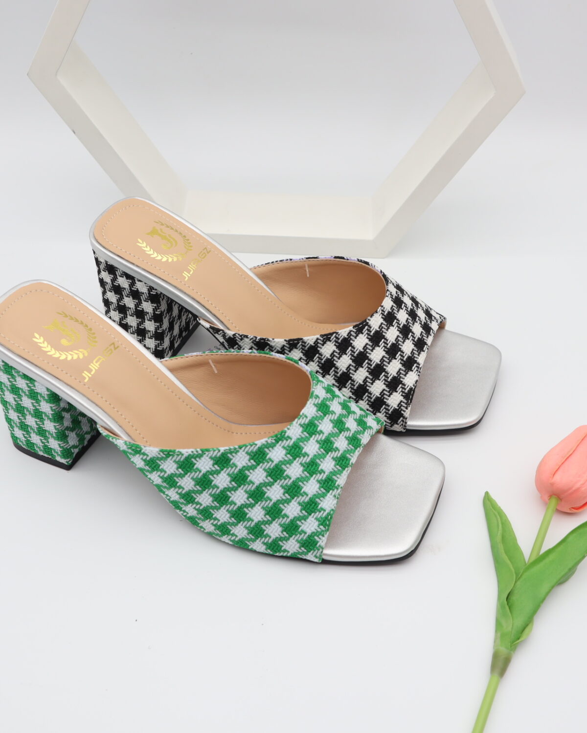 Women's Square Toe Block Heel Mules & Open Toe Sandals - Model MY905 Model MY905
