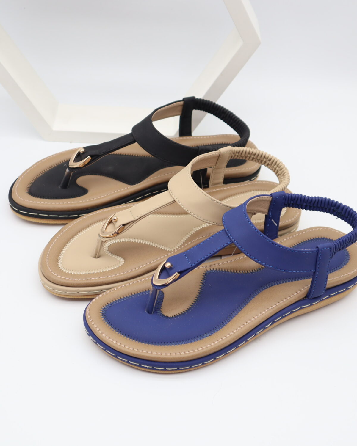 Women's Bohemian Beaded Flat Sandals Comfortable T-Strap Summer Shoes - Model W801 Model W801