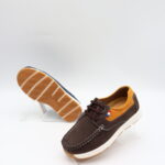 Model HD43-45 kids lace-up moccasin boat shoes with contrast collar — JIJIA.GZ OEM — view 2