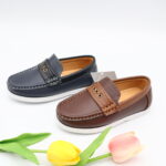Model HD95-98 kids slip-on moccasin loafers with strap — JIJIA.GZ OEM — view 1