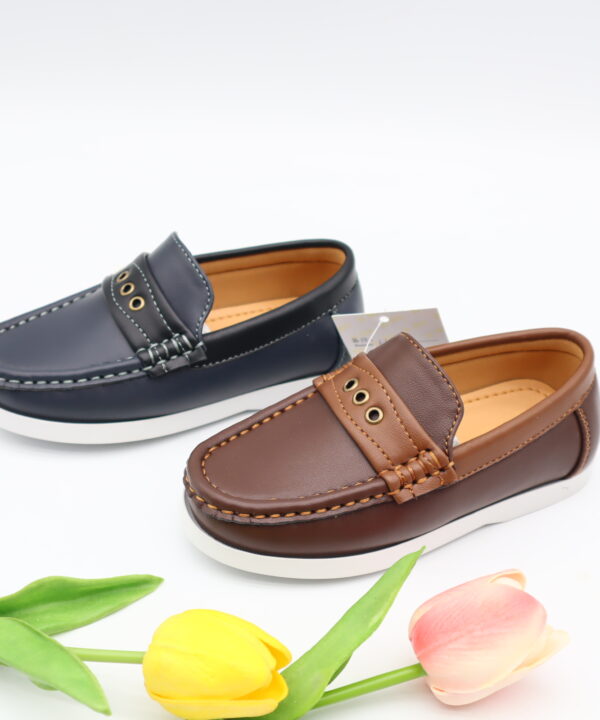 Model HD95-98 kids slip-on moccasin loafers with strap — JIJIA.GZ OEM