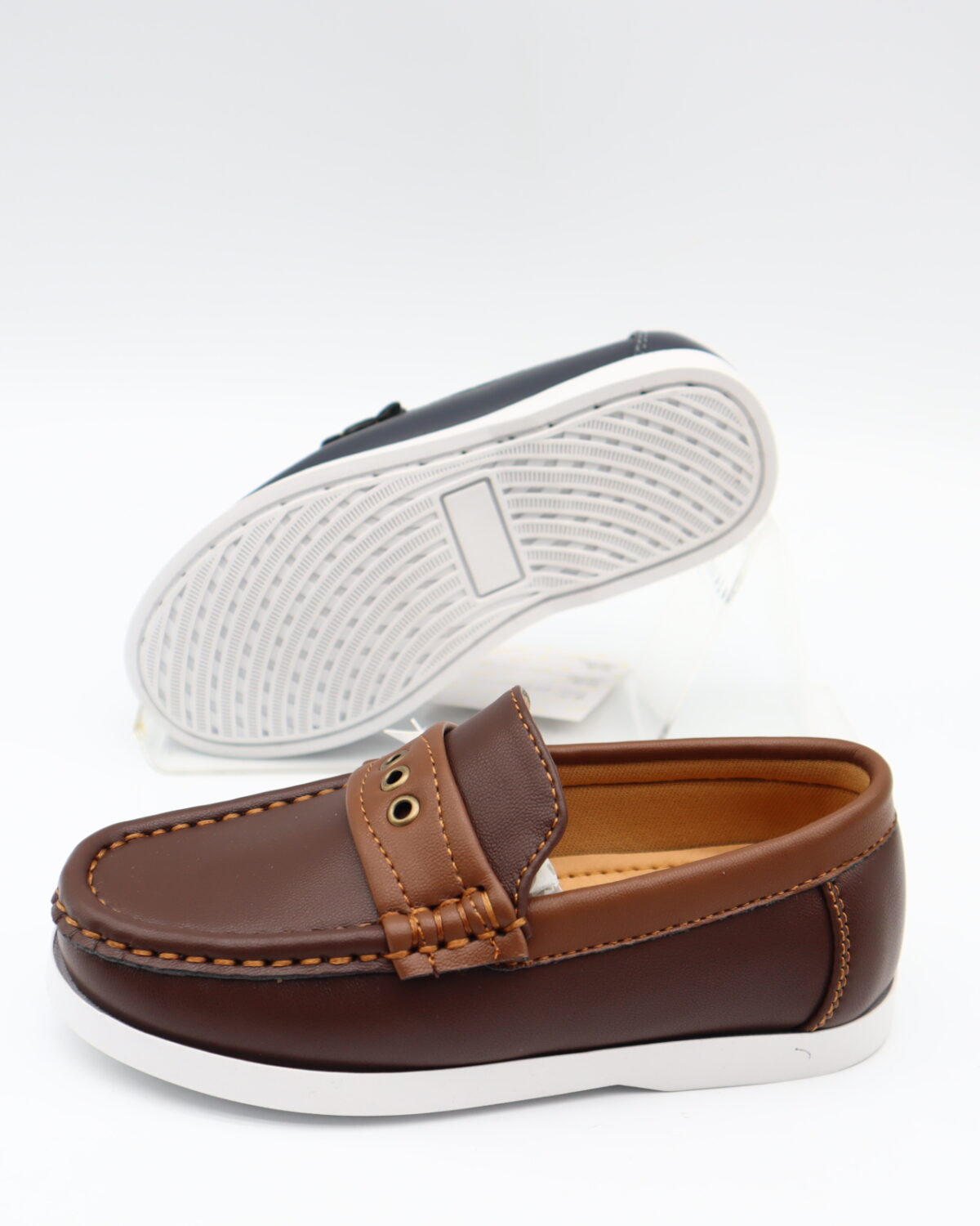 Model HD95-98 kids slip-on moccasin loafers with strap — JIJIA.GZ OEM