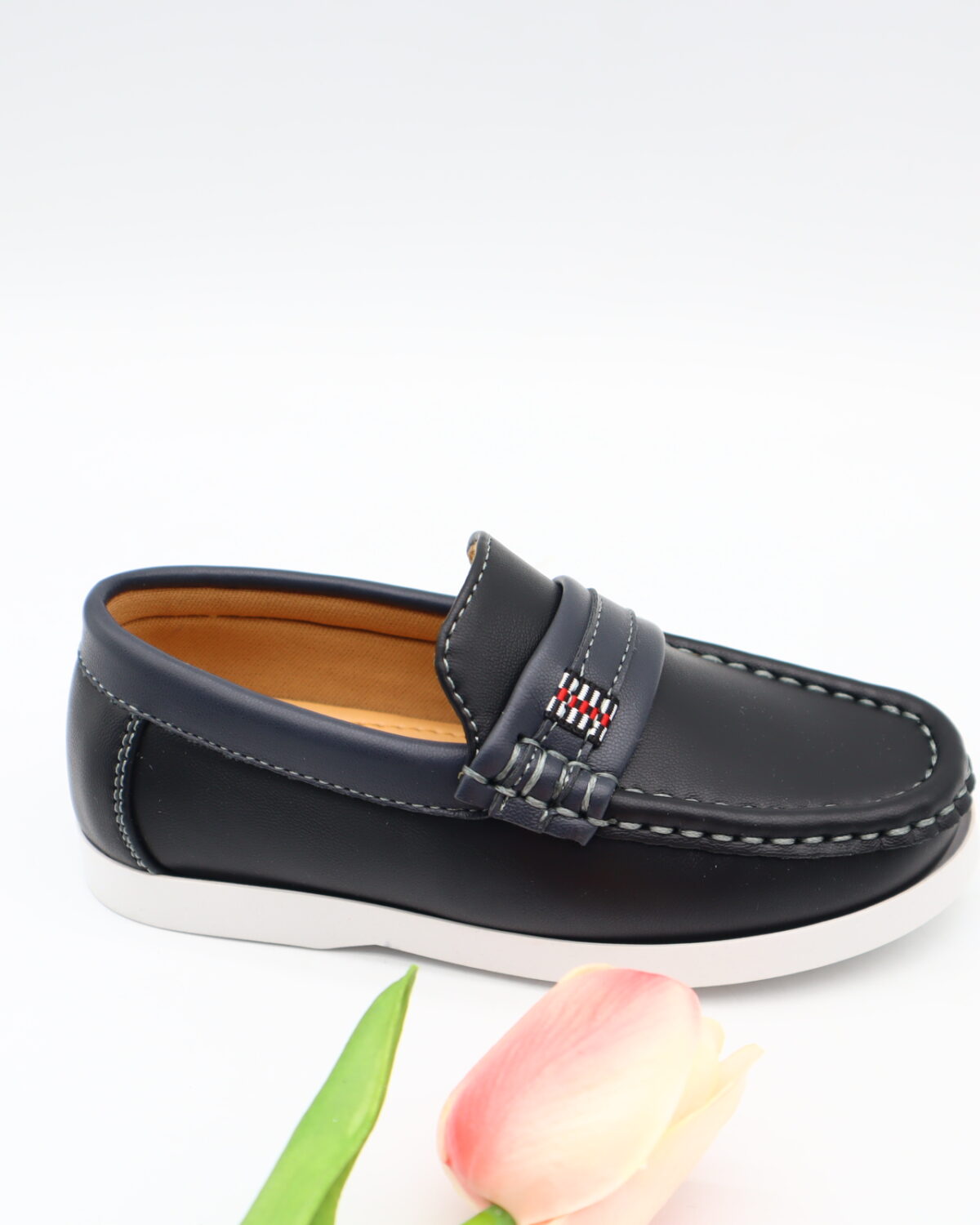 Model HD95-98 kids slip-on moccasin loafers with strap — JIJIA.GZ OEM