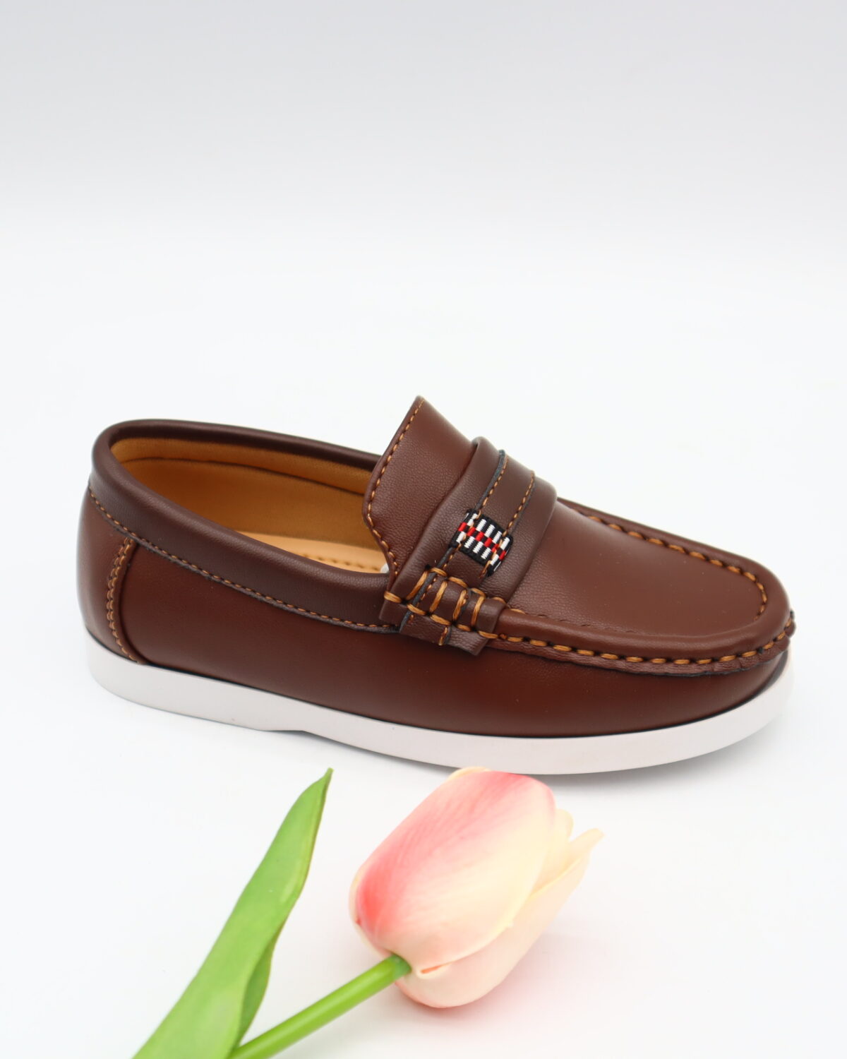 Model HD95-98 kids slip-on moccasin loafers with strap — JIJIA.GZ OEM