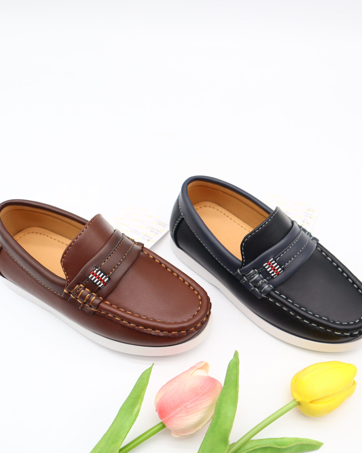 Model HD95-98 kids slip-on moccasin loafers with strap — JIJIA.GZ OEM