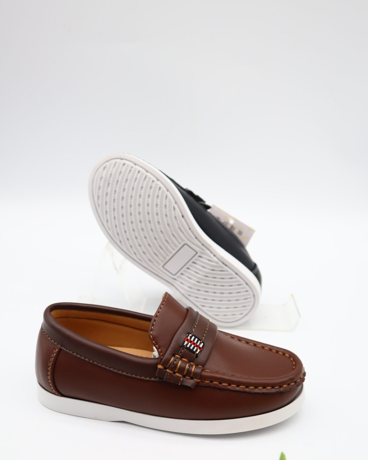 Model HD95-98 kids slip-on moccasin loafers with strap — JIJIA.GZ OEM
