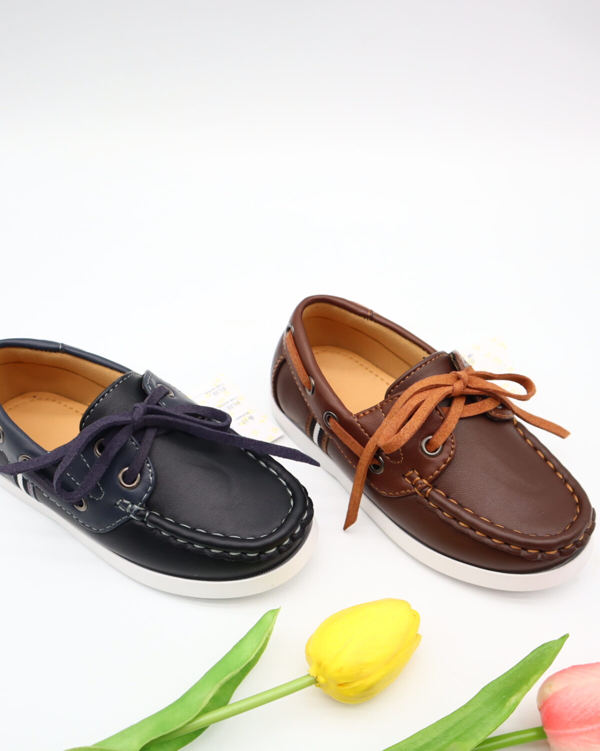 Model HD106-109 kids classic boat shoe moccasins with wrap lace — JIJIA.GZ OEM