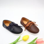 Model HD106-109 kids classic boat shoe moccasins with wrap lace — JIJIA.GZ OEM — view 1