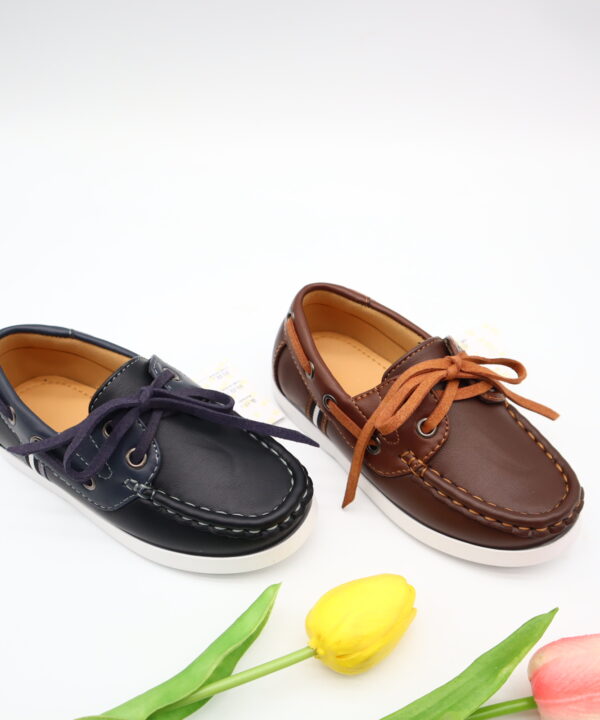 Model HD106-109 kids classic boat shoe moccasins with wrap lace — JIJIA.GZ OEM
