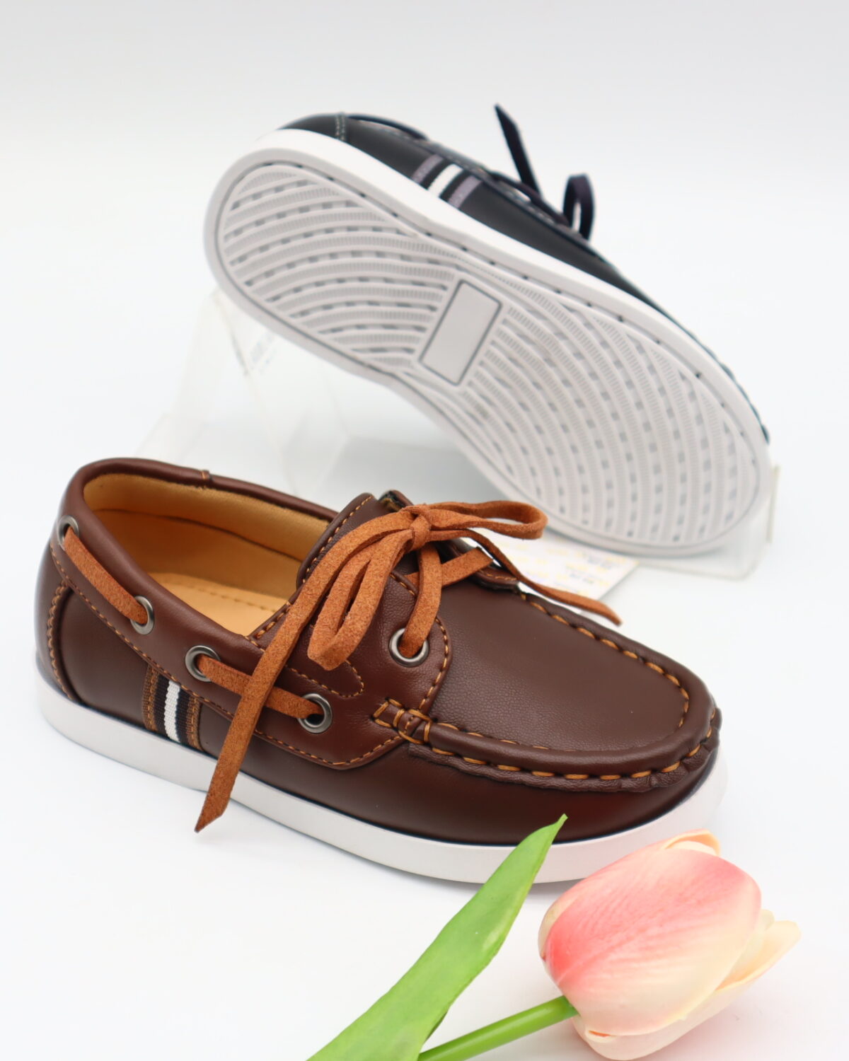 Model HD106-109 kids classic boat shoe moccasins with wrap lace — JIJIA.GZ OEM