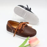 Model HD106-109 kids classic boat shoe moccasins with wrap lace — JIJIA.GZ OEM — view 2