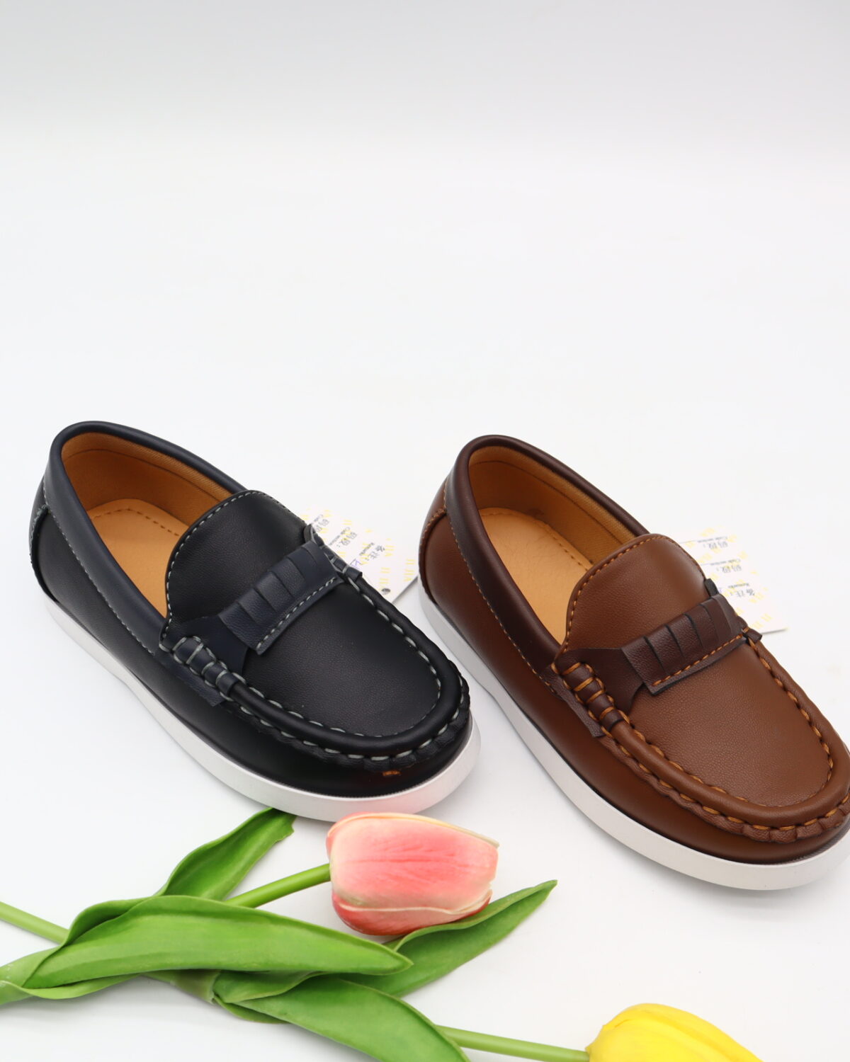 Model HD106-109 kids classic boat shoe moccasins with wrap lace — JIJIA.GZ OEM