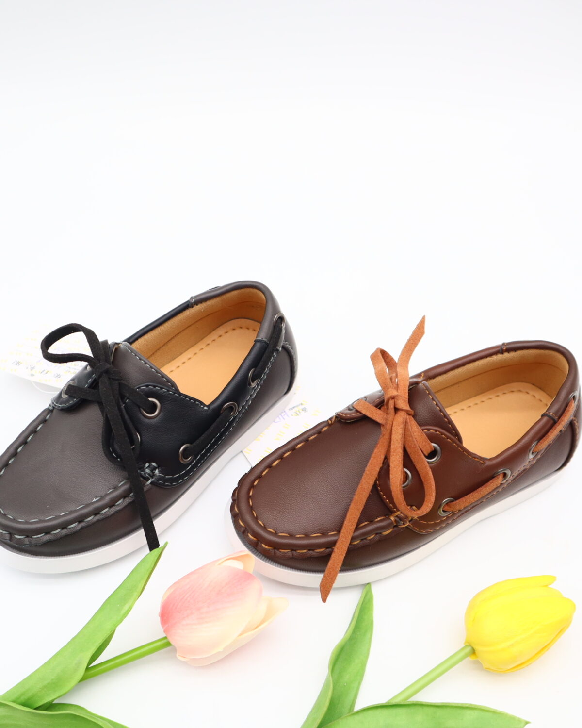 Model HD106-109 kids classic boat shoe moccasins with wrap lace — JIJIA.GZ OEM