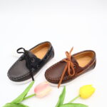 Model HD106-109 kids classic boat shoe moccasins with wrap lace — JIJIA.GZ OEM — view 5